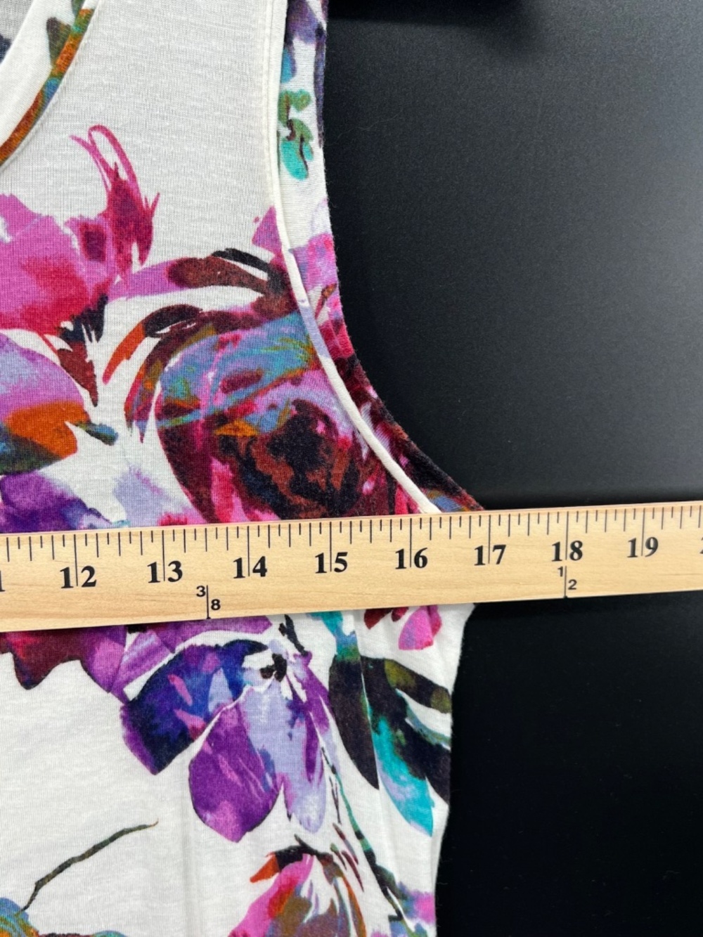 Simply Vera Vera Wang Women's Floral Print Sleeveless Tank Top Size Med Rayon - Picture 6 of 6